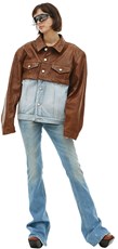 VTMNTS Convertible leather and denim jacket 221461